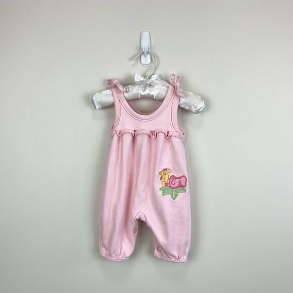 Vintage Carter's Pink Animal Overalls 3 Months USA - Picture 1 of 8